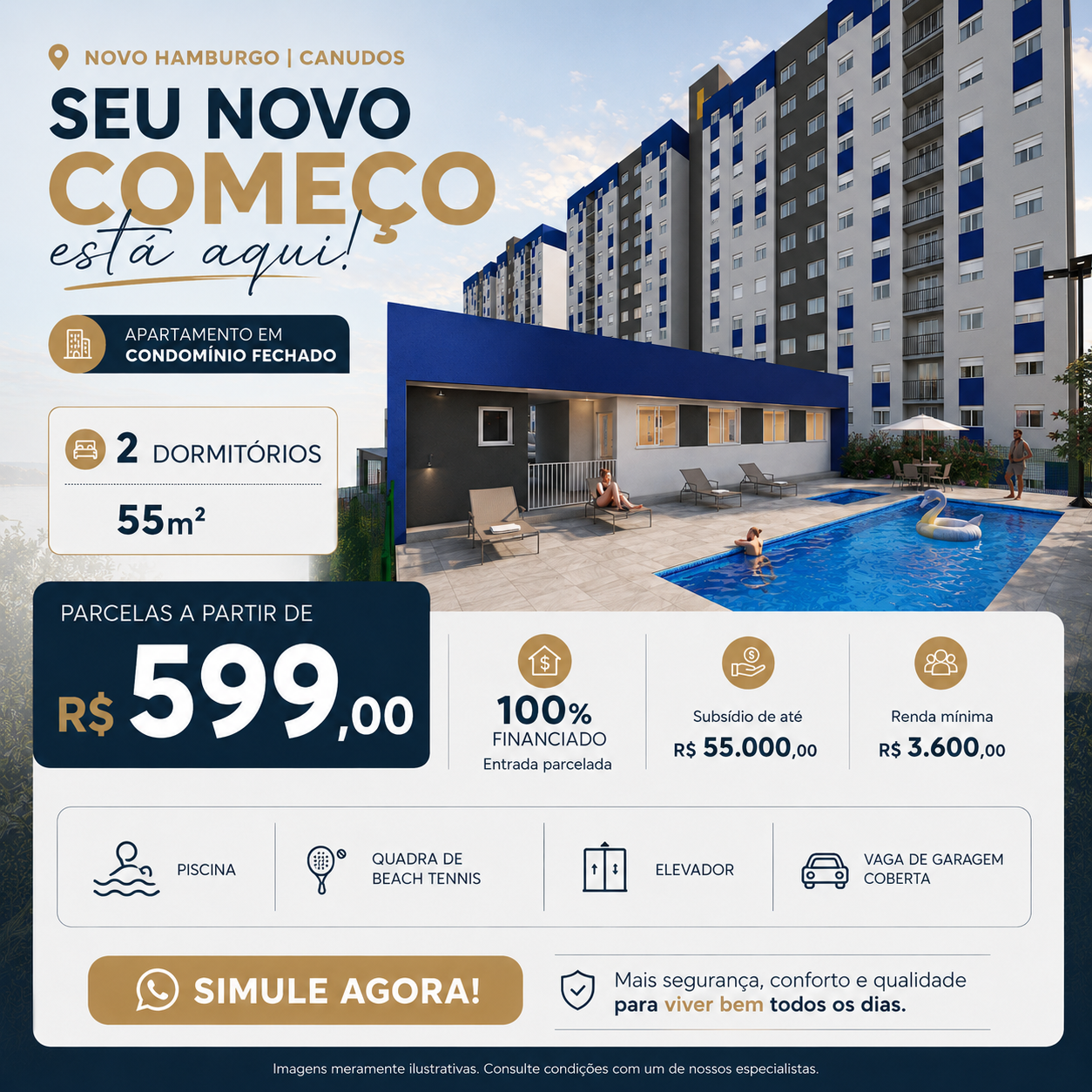 Criativo gerado pelo LA IMOB STUDIO — apto em Canudos, Novo Hamburgo